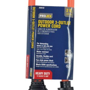 Projex Indoor or Outdoor 2 ft. L Orange Extension Cord 12/3 STW
