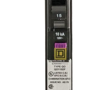 Square D QO 15 amps Arc Fault/Ground Fault Single Pole Circuit Breaker