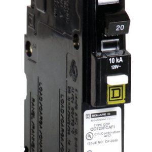 Square D QO 20 amps Arc Fault Single Pole Circuit Breaker