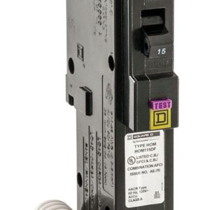 Square D HomeLine 15 amps Arc Fault/Ground Fault Single Pole Circuit Breaker