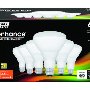 Feit Electric Enhance BR30 E26 (Medium) LED Bulb Soft White 65 watt Watt Equivalence 6 pk