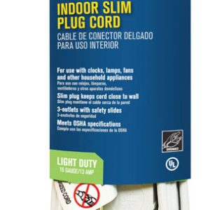 Projex Indoor 12 ft. L White Slim Plug Cord 16/3 SPT-2