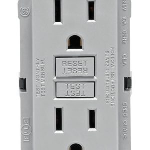 Leviton SmartlockPro 15 amps 125 V Gray GFCI Outlet 5-15R 1 pk