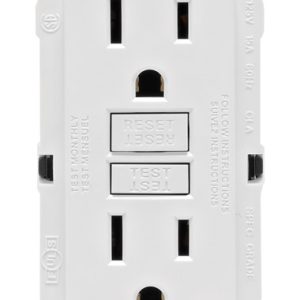 Leviton SmartlockPro 15 amps 125 V Duplex White GFCI Outlet 5-15R 1 pk