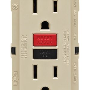 Leviton SmartlockPro 15 amps 125 V Duplex Ivory GFCI Outlet 5-15R 1 pk