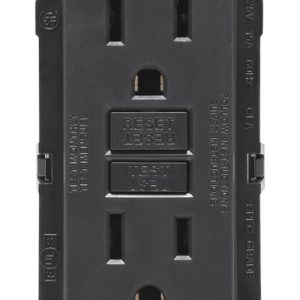 Leviton SmartlockPro 15 amps 125 V Duplex Black GFCI Outlet 5-15R 1 pk
