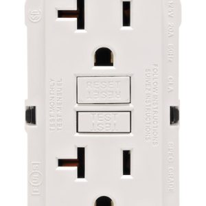 Leviton SmartlockPro 20 amps 125 V Duplex White GFCI Outlet 5-20R 1 pk