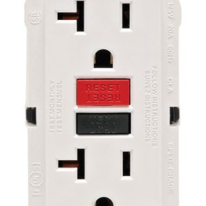 Leviton SmartlockPro 20 amps 125 V Duplex White GFCI Outlet 5-20R 1 pk
