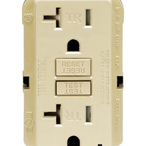 Leviton SmartlockPro 20 amps 125 V Duplex Ivory GFCI Outlet 5-20R 1 pk