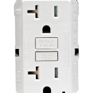 Leviton 20 amps 125 V Duplex White GFCI Outlet 5-20R 1 pk