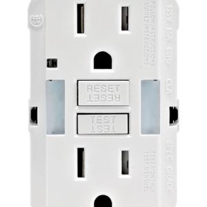 Leviton SmartlockPro 15 amps 125 V Duplex White GFCI Outlet 5-15R 1 pk