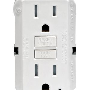 Leviton SmartlockPro 15 amps 125 V Duplex White GFCI Outlet 5-15R 1 pk