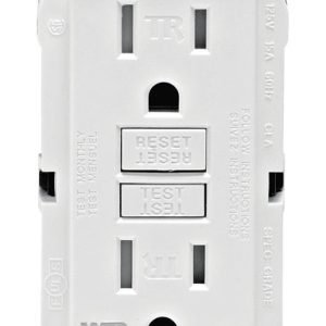 Leviton SmartlockPro 15 amps 125 V Duplex White GFCI Outlet 5-15R 1 pk