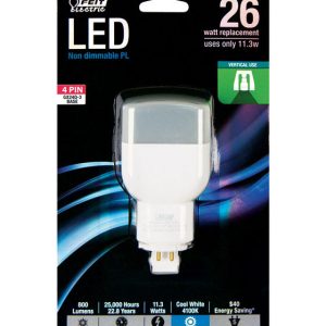 Feit Electric PL GX24Q-3 4-Pin LED Bulb Cool White 26 Watt Equivalence 1 pk