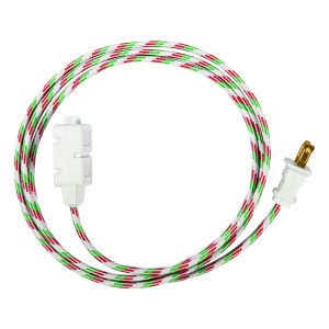 FabCordz Indoor 6 ft. L Green/Red/White Extension Cord 16/2 SPT-2