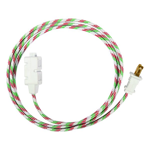 FabCordz Indoor 6 ft. L Green/Red/White Extension Cord 16/2 SPT-2