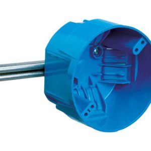 Carlon 20 cu in Round Polycarbonate 1 gang Electrical Box w/Hanger Bar Blue