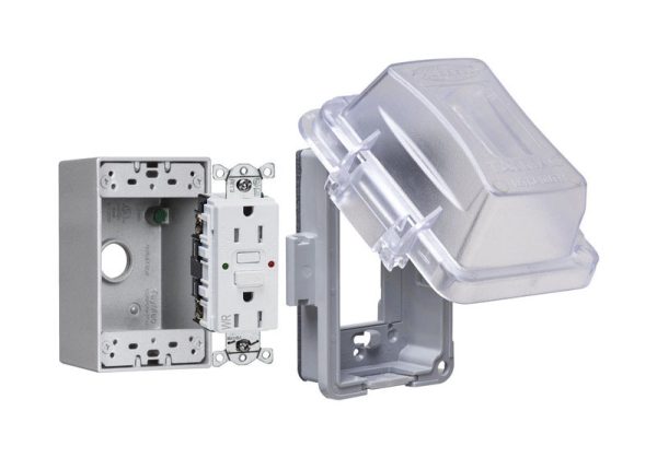 TayMac Rectangle Thermoplastic 1 gang GFCI Outlet Kit