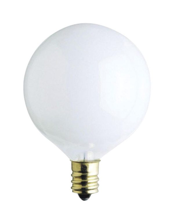 Westinghouse 40 W G16.5 Globe Incandescent Bulb E12 (Candelabra) White 2 pk