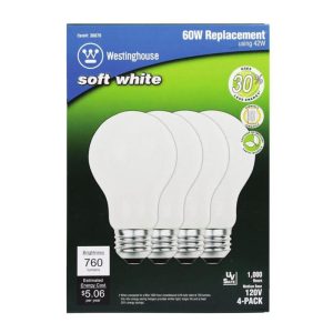 Westinghouse 42 W A19 A-Line Halogen Bulb 760 lm Soft White 4 pk