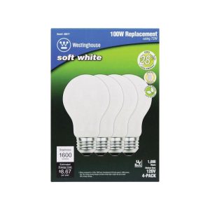 Westinghouse Eco 72 W A19 A-Line Halogen Bulb 1,600 lm Soft White 4 pk