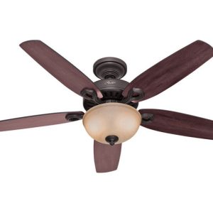 Hunter Builder Deluxe 52 in. New Bronze Brown LED Indoor Ceiling Fan