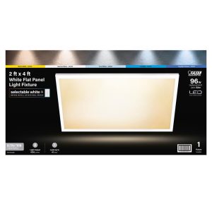 Feit Electric 1 in. H X 24 in. W X 48 in. L White LED Flat Panel Light Fixture