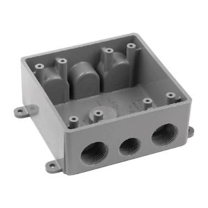 Carlon 32 cu in Rectangle PVC 2 gang T-Box Gray