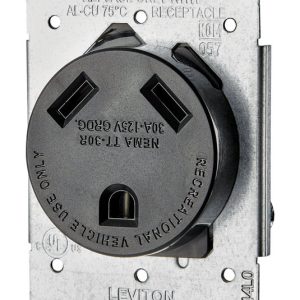 Leviton 30 amps 125 V Black Outlet TT-30R 1 pk