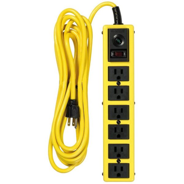 Southwire Yellow Jacket 15 ft. L 6 outlets Power Strip w/Surge Protection Yellow 1050 J