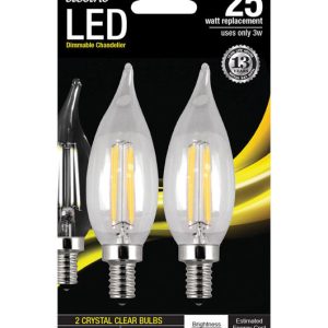 Feit Electric CA10 E12 (Candelabra) LED Bulb Soft White 25 Watt Equivalence 2 pk