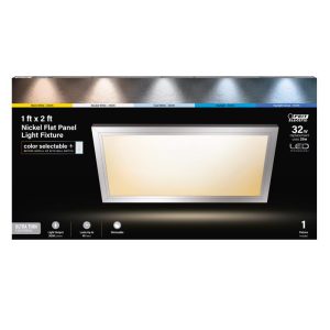 Feit Electric 2 in. H X 24 in. W X 12 in. L Brushed Nickel LED Flat Panel Light Fixture