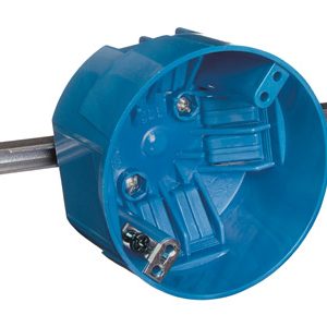 Carlon 20 cu in Round Polycarbonate 1 gang Electrical Box w/Hanger Bar Blue
