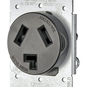 Leviton 30 amps 125/250 V Duplex Black Outlet 10-30R 1 pk