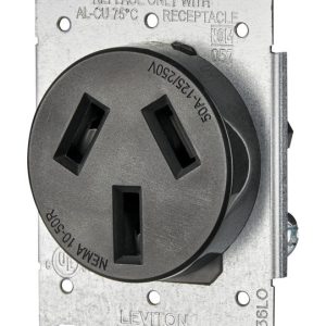 Leviton 50 amps 125/250 V Duplex Black Outlet 10-50R 1 pk