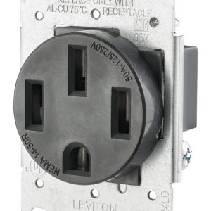 Leviton 50 amps 125/250 V Duplex Black Outlet 14-50R 1 pk