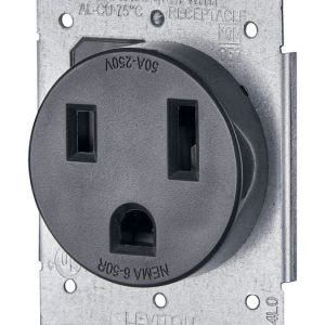 Leviton 50 amps 250 V Duplex Black Outlet 6-50R 1 pk