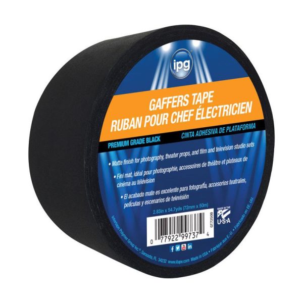 IPG 2.83 in. W X 54.7 yd L Black Gaffer's Tape