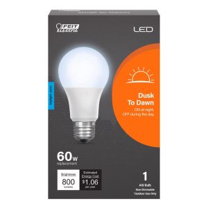 Feit Electric Intellibulb A19 E26 (Medium) LED Dusk to Dawn Bulb Daylight 60 Watt Equivalence 1 pk