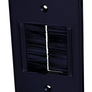 Monster Just Hook It Up Black 1 gang Plastic Home Theater Brush Wall Plate 1 pk