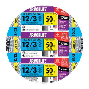 Southwire Armorlite 50 ft. 12/3 Solid THHN Metal Clad Cable