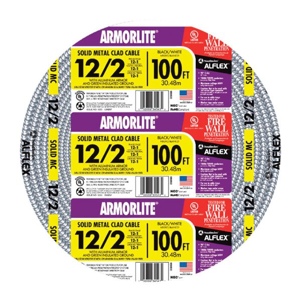 Southwire Armorlite 100 ft. 12/2 Solid THHN Metal Clad Cable