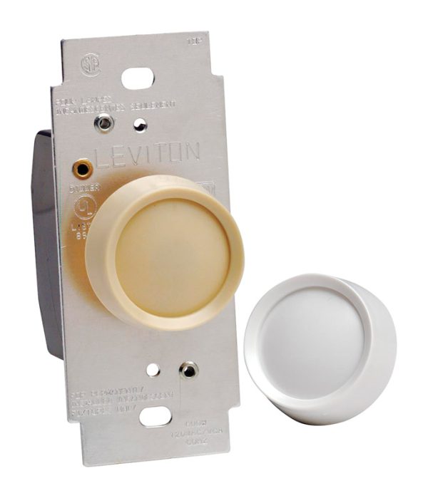 Leviton Trimatron Light Almond & White 600 W Rotary Dimmer Knob