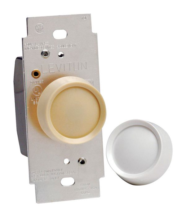 Leviton Trimatron Light Almond & White 600 W Rotary Dimmer Knob