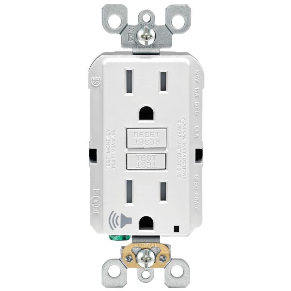 Leviton 15 amps 125 V White Audible Outlet 5-15R