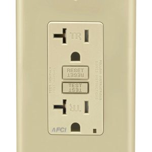 Leviton Decora 20 amps 125 V Ivory AFCI Outlet 5-20R 1 pk