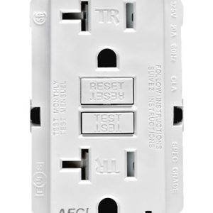 Leviton Decora 20 amps 125 V White AFCI Outlet 5-20R
