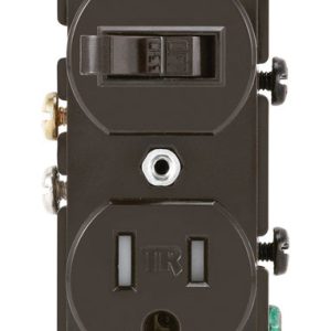 Leviton 15 amps 120 V Brown Combination Switch/Outlet 5-15R 1 pk
