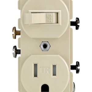 Leviton 15 amps 125 V Ivory Combination Switch/Outlet 5-15R