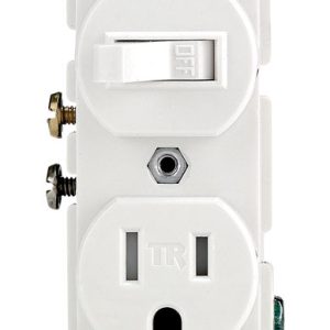 Leviton 15 amps 125 V Duplex White Combination Switch/Outlet 5-15R